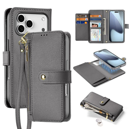 DUX DUCIS Lawa Series 2 in 1 Wallet Zipper Detachable MagSafe Phone Case with Lanyard, For iPhone 18 Pro, For iPhone 18 Pro Max, For iPhone 17e / 16e, For iPhone 17 Pro Max, For iPhone 17 Pro, For iPhone 17, For iPhone Air, For iPhone 16 Pro Max       ...