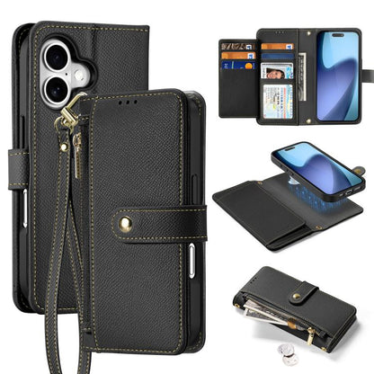 DUX DUCIS Lawa Series 2 in 1 Wallet Zipper Detachable MagSafe Phone Case with Lanyard, For iPhone 17e / 16e, For iPhone 17, For iPhone Air, For iPhone 16 Pro Max, For iPhone 16 Pro, For iPhone 16, For iPhone 15 Pro Max