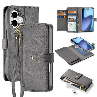 DUX DUCIS Lawa Series 2 in 1 Wallet Zipper Detachable MagSafe Phone Case with Lanyard, For iPhone 17e / 16e, For iPhone 17, For iPhone Air, For iPhone 16 Pro Max, For iPhone 16 Pro, For iPhone 16, For iPhone 15 Pro Max