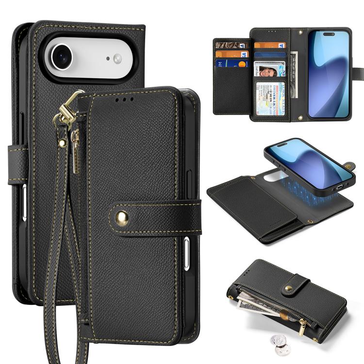 DUX DUCIS Lawa Series 2 in 1 Wallet Zipper Detachable MagSafe Phone Case with Lanyard, For iPhone 17e / 16e, For iPhone 17, For iPhone Air, For iPhone 16 Pro Max, For iPhone 16 Pro, For iPhone 16, For iPhone 15 Pro Max