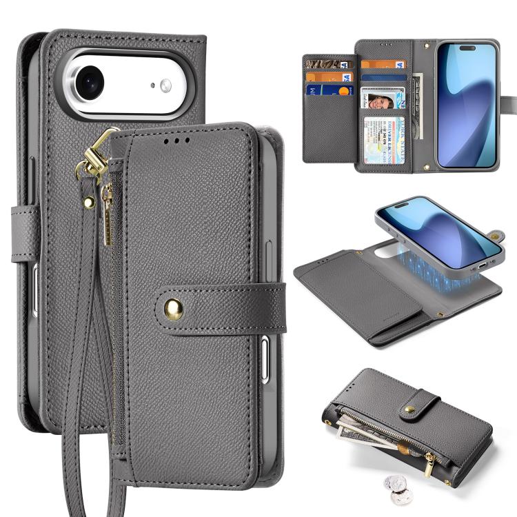 DUX DUCIS Lawa Series 2 in 1 Wallet Zipper Detachable MagSafe Phone Case with Lanyard, For iPhone 17e / 16e, For iPhone 17, For iPhone Air, For iPhone 16 Pro Max, For iPhone 16 Pro, For iPhone 16, For iPhone 15 Pro Max