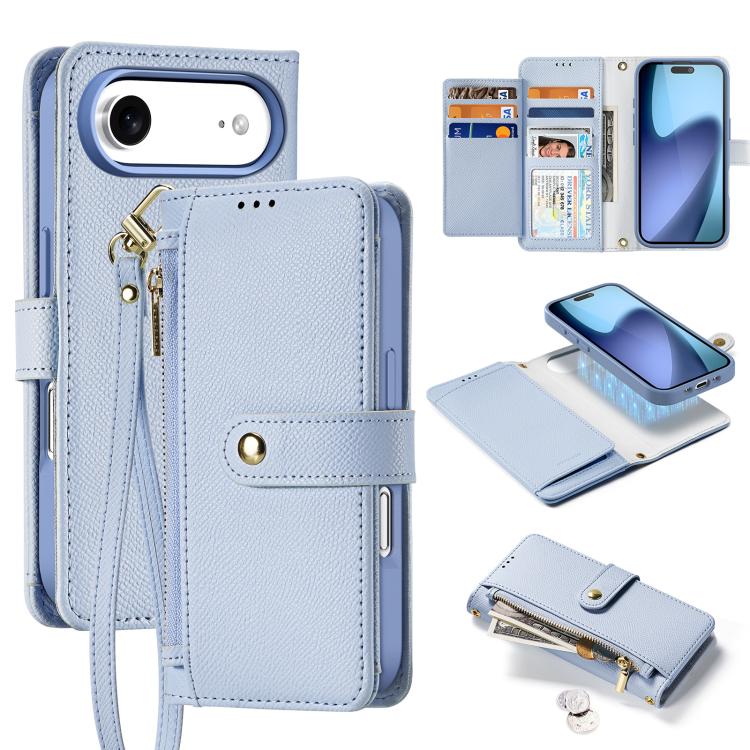 DUX DUCIS Lawa Series 2 in 1 Wallet Zipper Detachable MagSafe Phone Case with Lanyard, For iPhone 17e / 16e, For iPhone 17, For iPhone Air, For iPhone 16 Pro Max, For iPhone 16 Pro, For iPhone 16, For iPhone 15 Pro Max