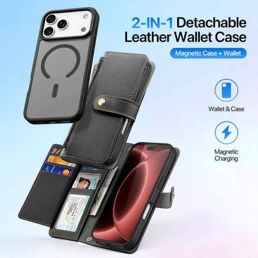 DUX DUCIS Étui Portefeuille Zippé Détachable 2 en 1 Série Lawa avec MagSafe et Cordon, Pour iPhone 17e / 16e, Pour iPhone 17 Pro Max, Pour iPhone 17 Pro, Pour iPhone 17, Pour iPhone Air, Pour iPhone 16 Pro Max, Pour iPhone 16 Pro, Pour iPhone 16...