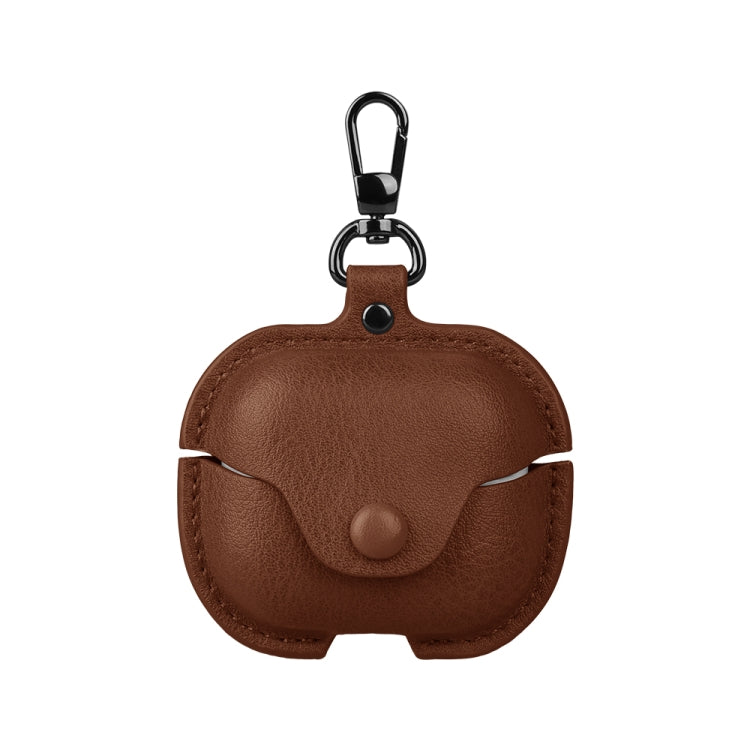 Business Leather Bluetooth Earphone Protective Case with Hook, For Samsung Galaxy Buds3 FE, For Samsung Galaxy Buds 3