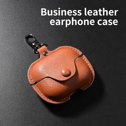 Business Leather Bluetooth Earphone Protective Case with Hook