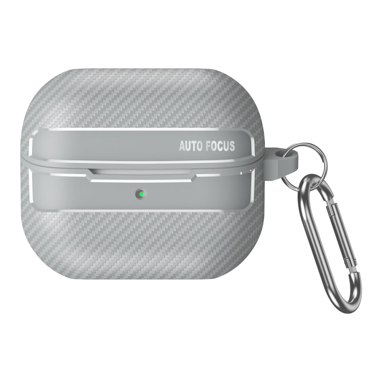 Carbon Fiber Texture Earphone Protective Case with Carabiner, For Samsung Galaxy Buds3 / 3 Pro