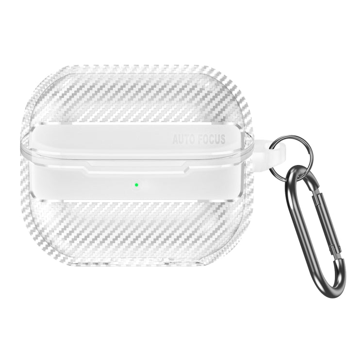 Carbon Fiber Texture Earphone Protective Case with Carabiner, For Samsung Galaxy Buds3 / 3 Pro