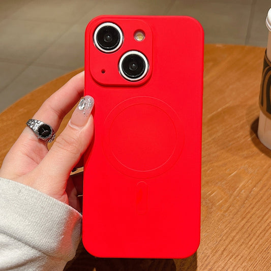 Solid Color Liquid Silicone MagSafe Magnetic Phone Case, For iPhone 15, For iPhone 14 Plus, For iPhone 14, For iPhone 14 Pro, For iPhone 14 Pro Max, For iPhone 13 Pro Max