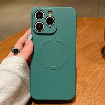 Solid Color Liquid Silicone MagSafe Magnetic Phone Case, For iPhone 11, For iPhone 11 Pro