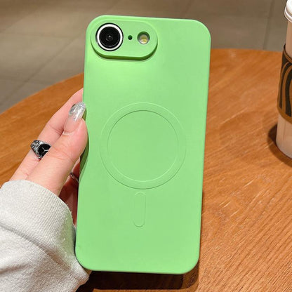 Solid Color Liquid Silicone MagSafe Magnetic Phone Case
