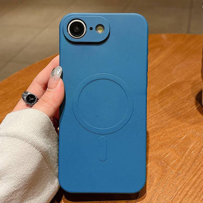Solid Color Liquid Silicone MagSafe Magnetic Phone Case
