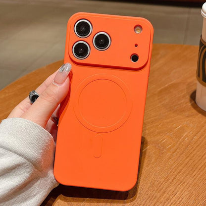 Solid Color Liquid Silicone MagSafe Magnetic Phone Case