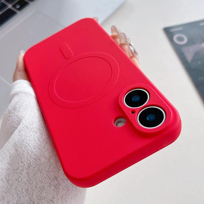 Solid Color Liquid Silicone MagSafe Magnetic Phone Case
