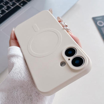 Solid Color Liquid Silicone MagSafe Magnetic Phone Case
