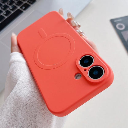 Solid Color Liquid Silicone MagSafe Magnetic Phone Case