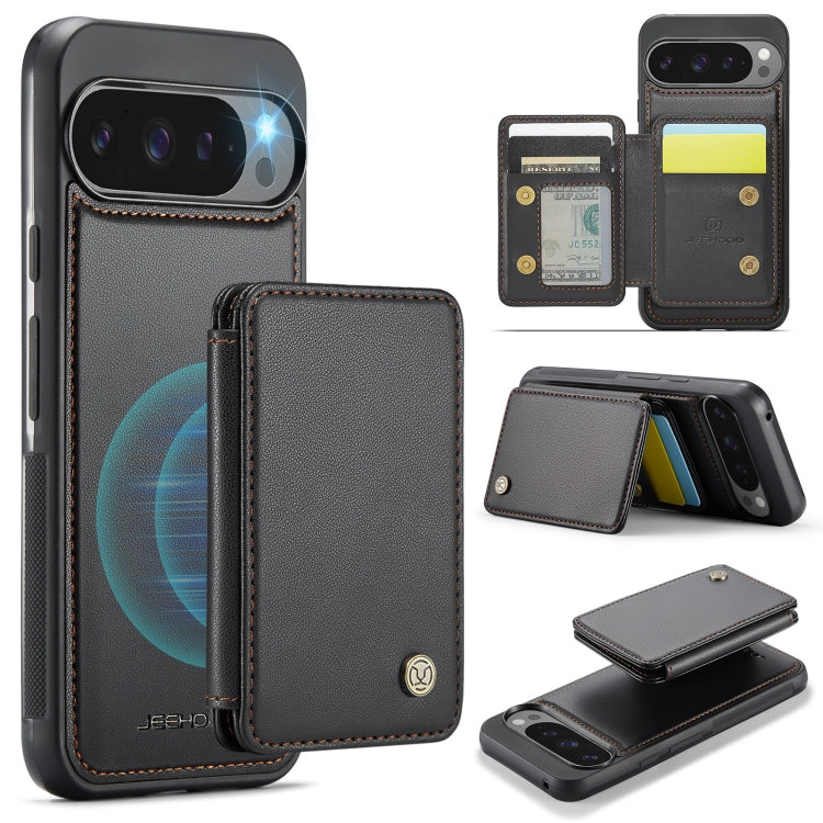 JEEHOOD J05 Business Magnetic Style RFID Leather Phone Case, For Google Pixel 11 Pro XL, For Google Pixel 11 / 11 Pro, For Google Pixel 10a, For Google Pixel 9a, For Google Pixel 9 Pro XL, For Google Pixel 9 / 9 Pro