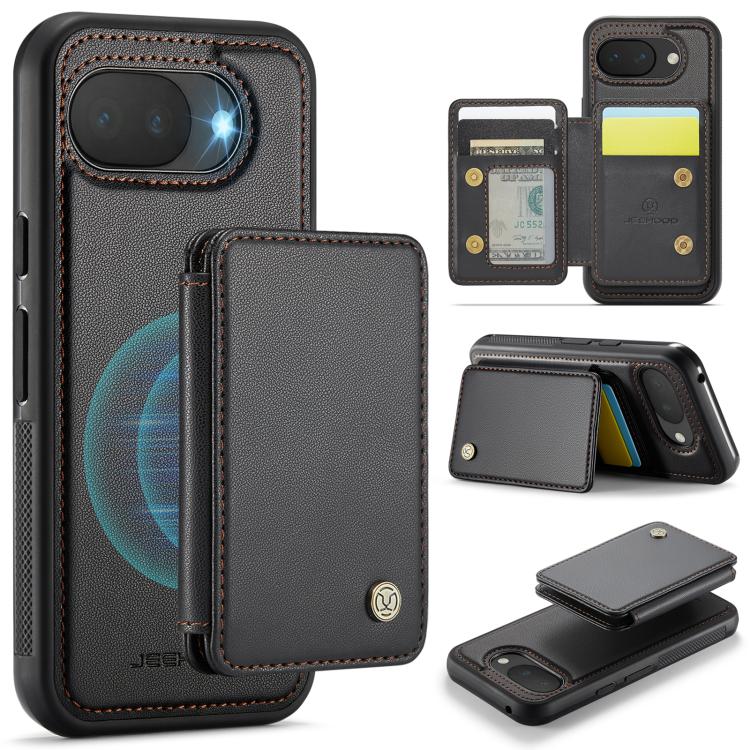 JEEHOOD J05 Business Magnetic Style RFID Leather Phone Case, For Google Pixel 11 Pro XL, For Google Pixel 11 / 11 Pro, For Google Pixel 10a, For Google Pixel 9a, For Google Pixel 9 Pro XL, For Google Pixel 9 / 9 Pro