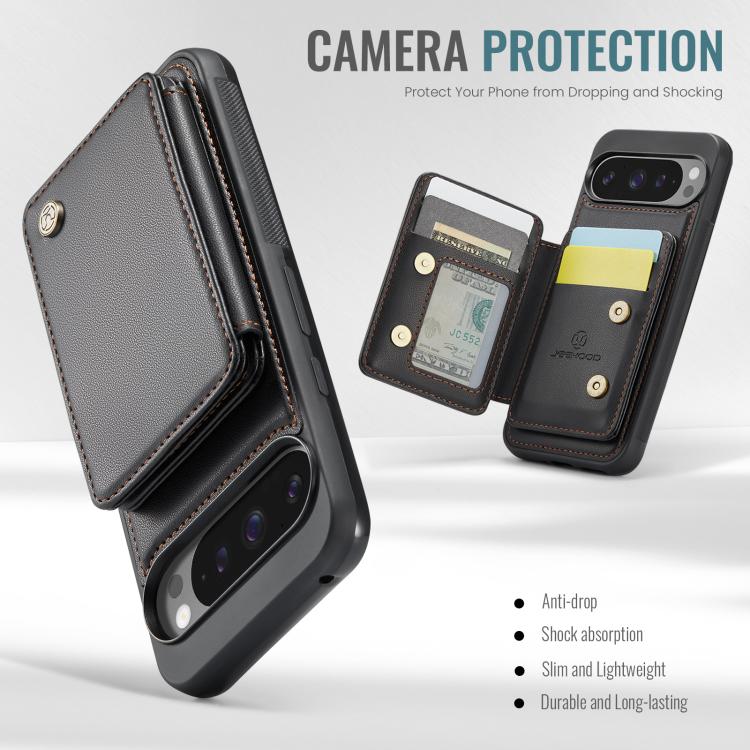 JEEHOOD J05 Business Magnetic Style RFID Leather Phone Case, For Google Pixel 11 Pro XL, For Google Pixel 11 / 11 Pro, For Google Pixel 10a, For Google Pixel 9a, For Google Pixel 9 Pro XL, For Google Pixel 9 / 9 Pro