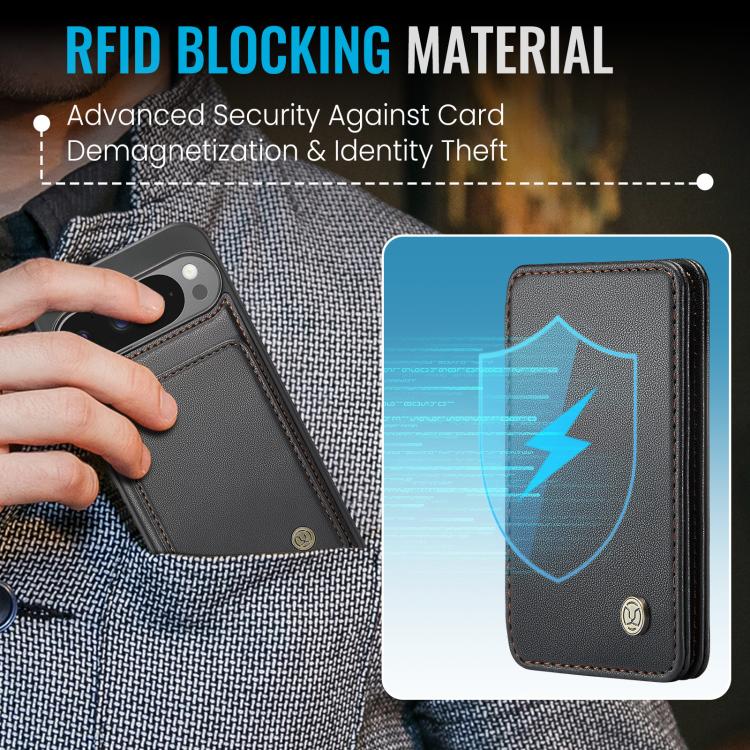 JEEHOOD J05 Business Magnetic Style RFID Leather Phone Case, For Google Pixel 11 Pro XL, For Google Pixel 11 / 11 Pro, For Google Pixel 10a, For Google Pixel 9a, For Google Pixel 9 Pro XL, For Google Pixel 9 / 9 Pro