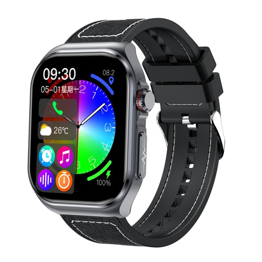 Montre intelligente étanche ET585 avec bracelet en nylon de 2,04 pouces et indice IP68, prenant en charge la mesure de l'ECG et de la composition sanguine