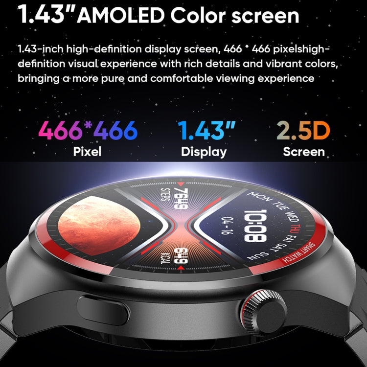 MT78 Montre intelligente étanche IP67 de 1,43 pouce, prend en charge la surveillance du sommeil