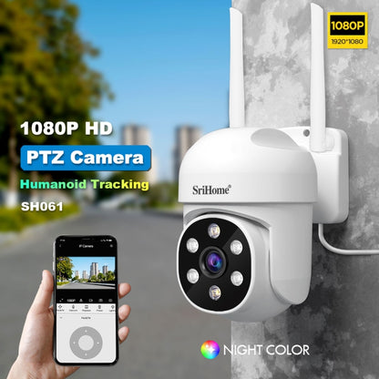 SriHome SH061 2MP 2.4G WiFi AI Humanoid Tracking Infrared Night Vision Camera, EU Plug, US Plug, UK Plug