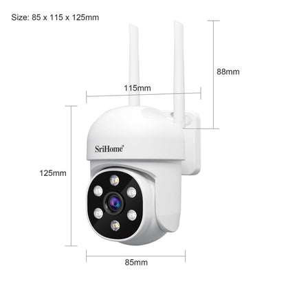 SriHome SH061 2MP 2.4G WiFi AI Humanoid Tracking Infrared Night Vision Camera, EU Plug, US Plug, UK Plug