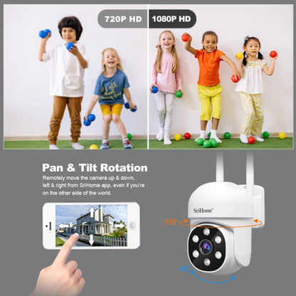 SriHome SH061 2MP 2.4G WiFi AI Humanoid Tracking Infrared Night Vision Camera, EU Plug, US Plug, UK Plug
