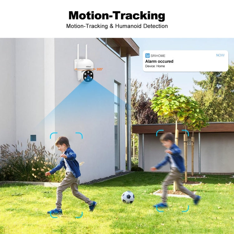 SriHome SH061 2MP 2.4G WiFi AI Humanoid Tracking Infrared Night Vision Camera, EU Plug, US Plug, UK Plug