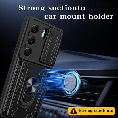 Sliding Camshield TPU+PC Phone Case with Card Slot, For Tecno Camon 40, For Tecno Camon 40 Pro 5G
