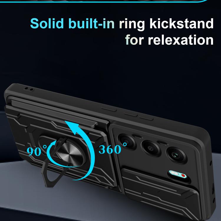 Sliding Camshield TPU+PC Phone Case with Card Slot, For Tecno Camon 40, For Tecno Camon 40 Pro 5G