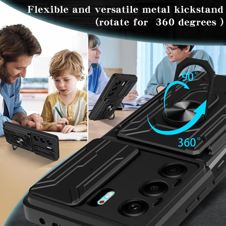 Sliding Camshield TPU+PC Phone Case with Card Slot, For Tecno Camon 40, For Tecno Camon 40 Pro 5G