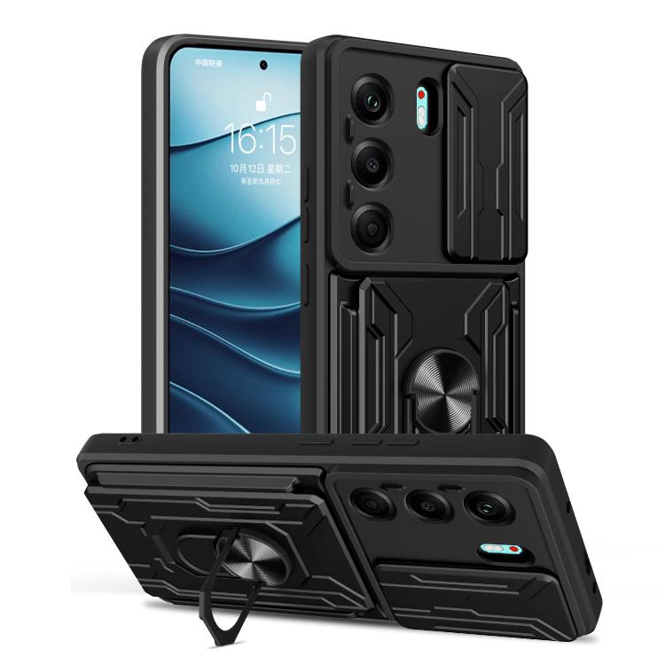 Sliding Camshield TPU+PC Phone Case with Card Slot, For Tecno Camon 40, For Tecno Camon 40 Pro 5G