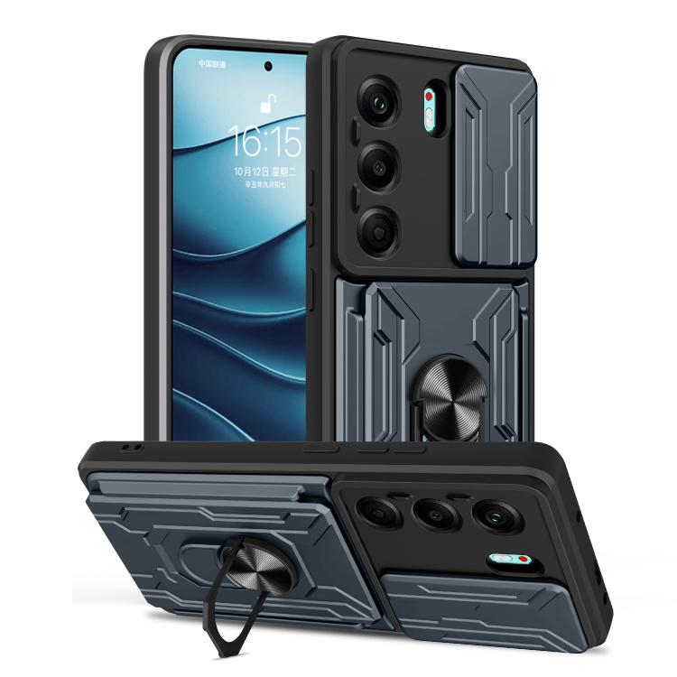 Sliding Camshield TPU+PC Phone Case with Card Slot, For Tecno Camon 40, For Tecno Camon 40 Pro 5G