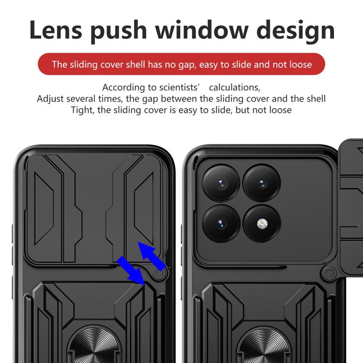 Étui de téléphone coulissant Camshield en TPU+PC avec fente pour carte, pour Xiaomi 15T 5G, pour Xiaomi Poco F7 Ultra, pour Xiaomi Poco F7 Pro, pour Xiaomi Poco X7 Pro, pour Xiaomi Poco M7 Pro 5G, pour Xiaomi 14T Pro, pour Xiaomi Poco X6 Pro