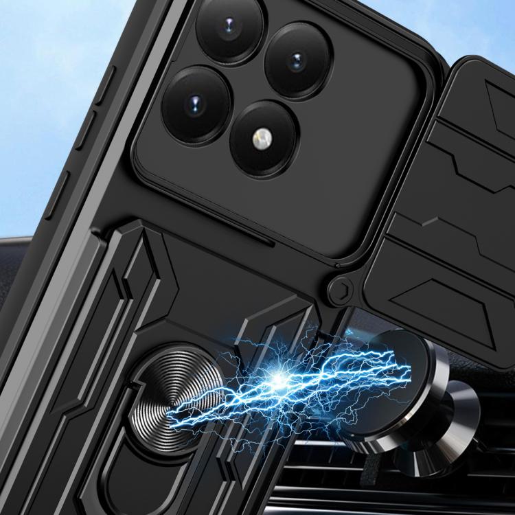 Étui de téléphone coulissant Camshield en TPU+PC avec fente pour carte, pour Xiaomi 15T 5G, pour Xiaomi Poco F7 Ultra, pour Xiaomi Poco F7 Pro, pour Xiaomi Poco X7 Pro, pour Xiaomi Poco M7 Pro 5G, pour Xiaomi 14T Pro, pour Xiaomi Poco X6 Pro