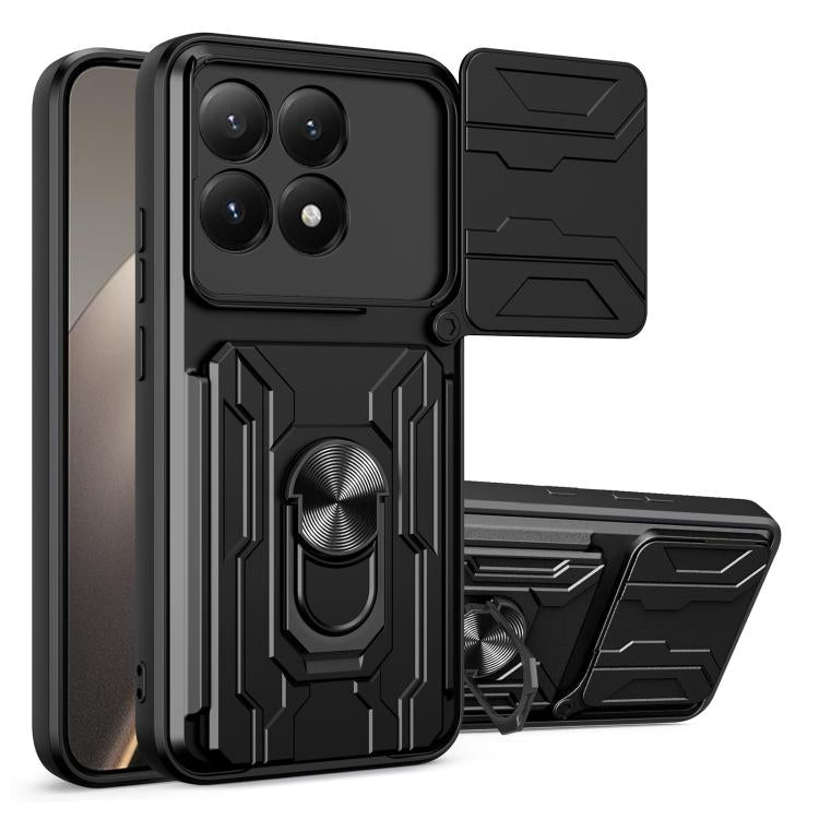 Étui de téléphone coulissant Camshield en TPU+PC avec fente pour carte, pour Xiaomi 15T 5G, pour Xiaomi Poco F7 Ultra, pour Xiaomi Poco F7 Pro, pour Xiaomi Poco X7 Pro, pour Xiaomi Poco M7 Pro 5G, pour Xiaomi 14T Pro, pour Xiaomi Poco X6 Pro