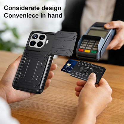 Étui de téléphone coulissant Camshield en TPU+PC avec fente pour carte, pour Xiaomi 15T 5G, pour Xiaomi Poco F7 Ultra, pour Xiaomi Poco F7 Pro, pour Xiaomi Poco X7 Pro, pour Xiaomi Poco M7 Pro 5G, pour Xiaomi 14T Pro, pour Xiaomi Poco X6 Pro