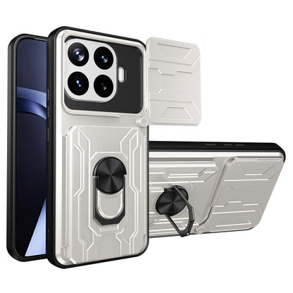 Étui de téléphone coulissant Camshield en TPU+PC avec fente pour carte, pour Xiaomi 15T 5G, pour Xiaomi Poco F7 Ultra, pour Xiaomi Poco F7 Pro, pour Xiaomi Poco X7 Pro, pour Xiaomi Poco M7 Pro 5G, pour Xiaomi 14T Pro, pour Xiaomi Poco X6 Pro