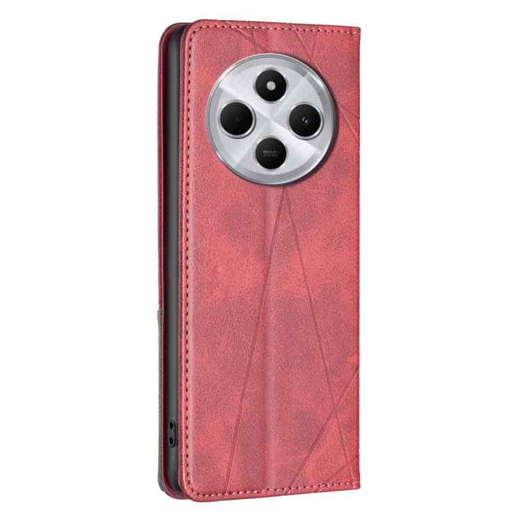 Rhombus Texture Magnetic Leather Phone Case, For Redmi 14C 4G