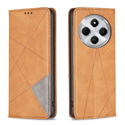 Rhombus Texture Magnetic Leather Phone Case, For Redmi 14C 4G