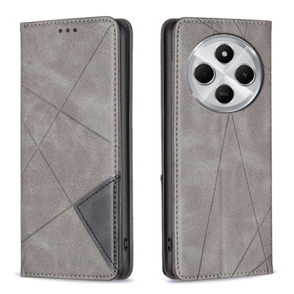 Rhombus Texture Magnetic Leather Phone Case, For Redmi 14C 4G
