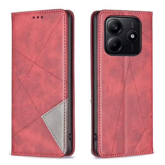 Rhombus Texture Magnetic Leather Phone Case, For Redmi Note 14 4G 163.25mm, For Redmi Note 14 5G, For Redmi Note 14 Pro 5G / Note 14 Pro+ 5G, For Redmi 14C 4G