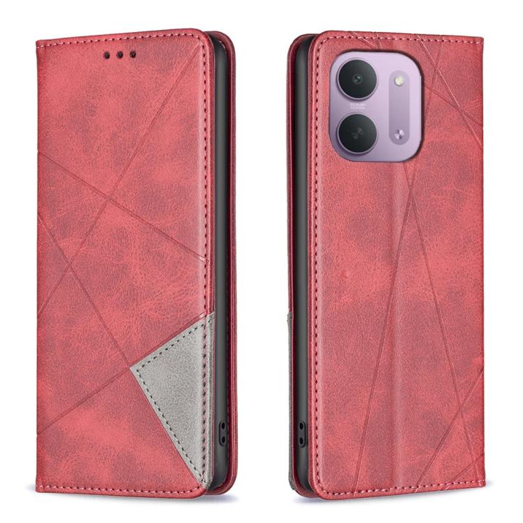 Rhombus Texture Magnetic Leather Phone Case, For Redmi 15C 5G/4G Global 171/Poco C85 4G, For Redmi Note 17 Pro 5G Global 163mm, For Redmi Note 17 Pro+ 5G Global 163mm, For Redmi K100 Pro Max 5G, For Redmi 17 4G / 5G Global 170mm                        ...