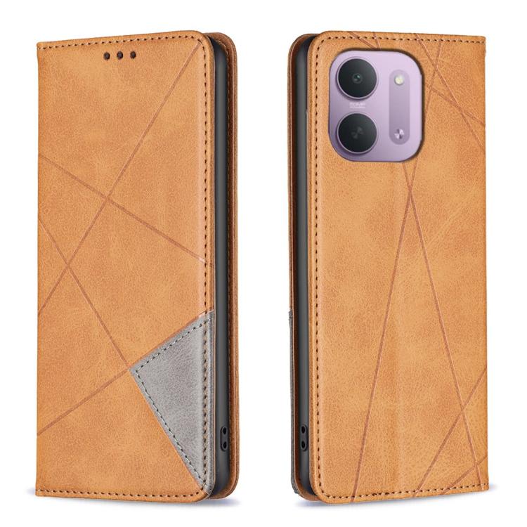 Rhombus Texture Magnetic Leather Phone Case, For Redmi 15C 5G/4G Global 171/Poco C85 4G, For Redmi Note 17 Pro 5G Global 163mm, For Redmi Note 17 Pro+ 5G Global 163mm, For Redmi K100 Pro Max 5G, For Redmi 17 4G / 5G Global 170mm                        ...