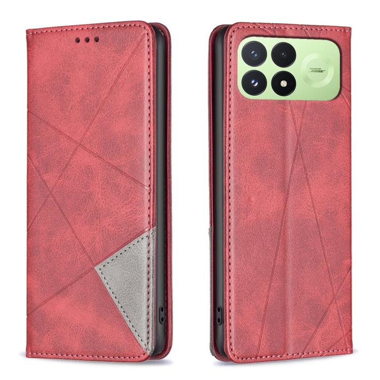 Rhombus Texture Magnetic Leather Phone Case, For Redmi 15C 5G/4G Global 171/Poco C85 4G, For Redmi Note 17 Pro 5G Global 163mm, For Redmi Note 17 Pro+ 5G Global 163mm, For Redmi K100 Pro Max 5G, For Redmi 17 4G / 5G Global 170mm                        ...