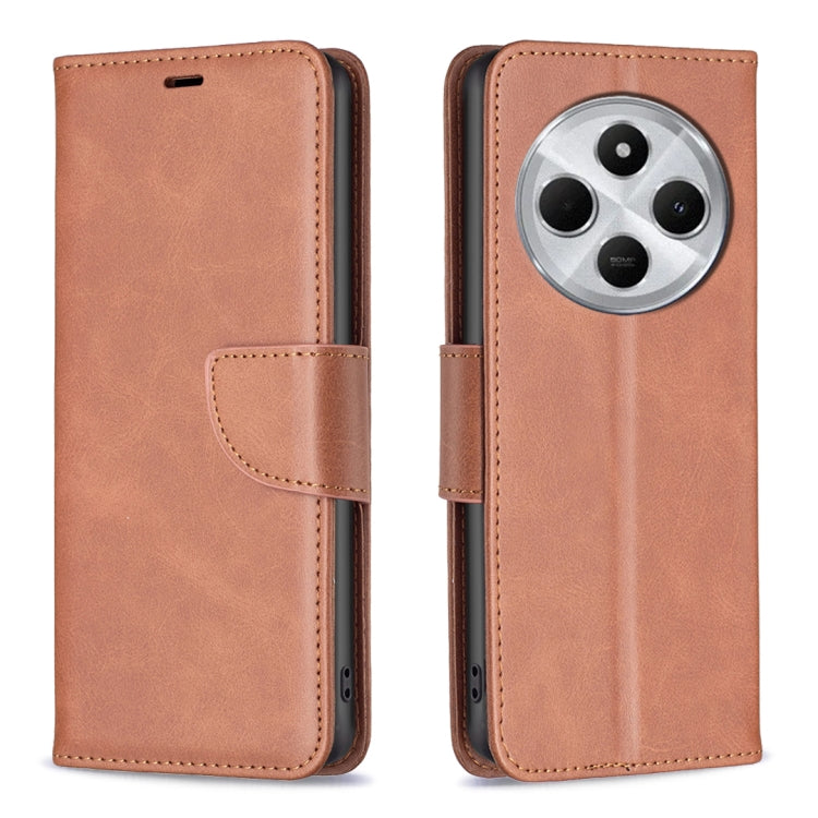 Lambskin Texture Pure Color Flip Leather Phone Case, For Redmi 14C 4G