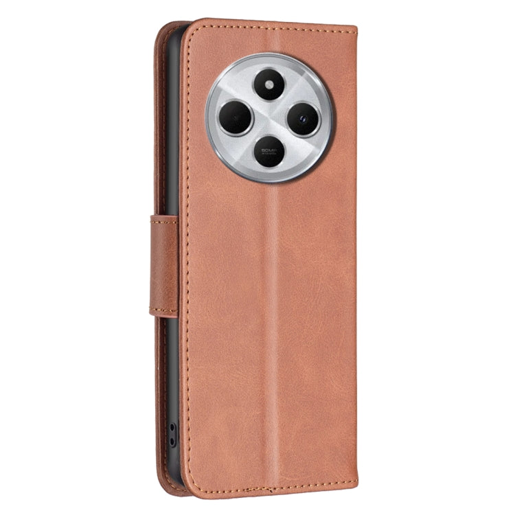 Lambskin Texture Pure Color Flip Leather Phone Case, For Redmi 14C 4G