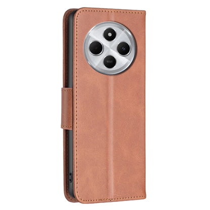 Lambskin Texture Pure Color Flip Leather Phone Case, For Redmi 14C 4G