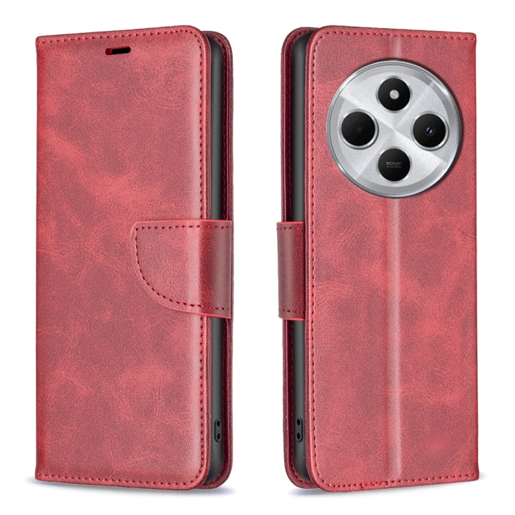 Lambskin Texture Pure Color Flip Leather Phone Case, For Redmi 14C 4G